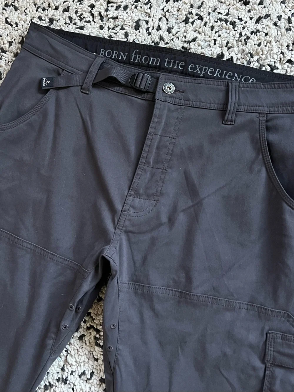 Prana Stretch Zion Pants Dark Grey M4ST32116 Outdoor Hiking Men’s Size 36x32